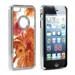 Wholesale iPhone 5 5S  Fusion Diamond Chrome Case (Orange MIX)